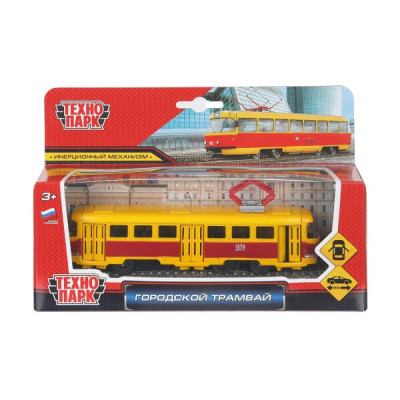 Модель металл ТРАМВАЙ 16,5 см, двери, инерц., кор. Технопарк в кор.2*24шт Модель металл ТРАМВАЙ 16,5 см, двери, инерц., кор. Технопарк в кор.2*24шт