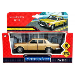Модель металл MERCEDES-BENZ w116 12,5см инерция, двери Технопарк в кор.2*120шт