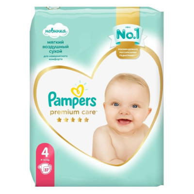 Подгузники Pampers Premium care 4 9-14кг 37шт/уп4