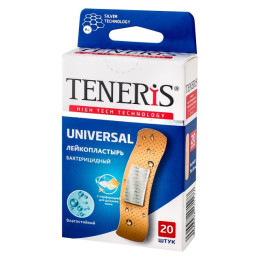 TENERIS UNIVERSAL Лейкопластырь бактерицидный с ионами серебра на полимерной основе 20 шт.