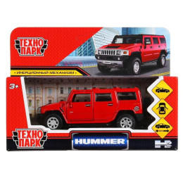 Машина металл HUMMER "hummer h2", дл12см,откр дв,багаж,инерц,красный,в кор Технопарк в кор.2*36шт