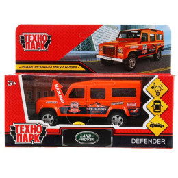 Машина металл свет-звук LAND ROVER СПОРТ 12 см, двери, багаж, ин,оранж ,кор. Технопарк в кор.2*36шт