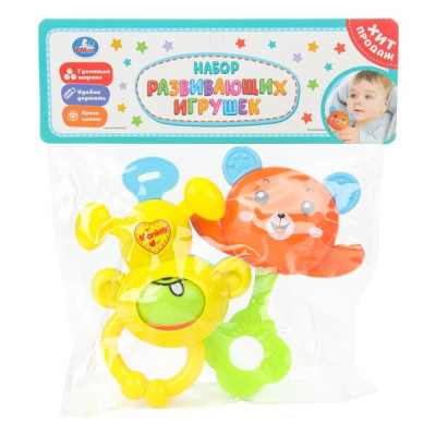 Набор развивающих игрушек мишка и обезьянка в пак. Умка в кор.2*72наб