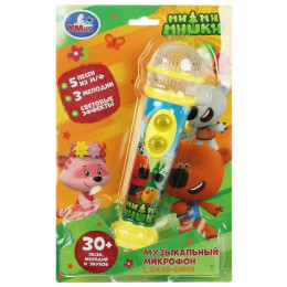 Музыкальный микрофон Ми-ми-мишки 30 песен,мелодий,звуков.диско-шар.блист.бат. Умка в кор.72шт