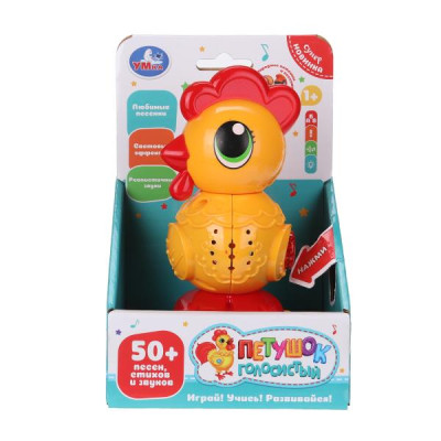 Фигурка петушок 50+ песен, стихов и звуков кор Умка в кор.96шт Фигурка петушок 50+ песен, стихов и звуков кор Умка в кор.96шт