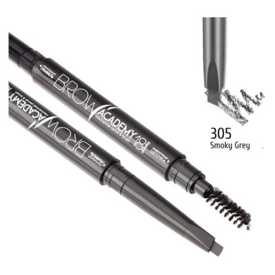 TF cosmetics Карандаш д/бровей механич. с щеточ. BROW ACADEMY тон305 дымчат. серый Китай  /уп6