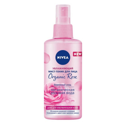 NIVEA VISAGE Мист-тоник Увлажняющий для лица Organic Rose с розовой водой 150мл/уп18