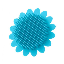 Антибактериальная мочалка силиконовая (подсолнух). Цвет: голубой