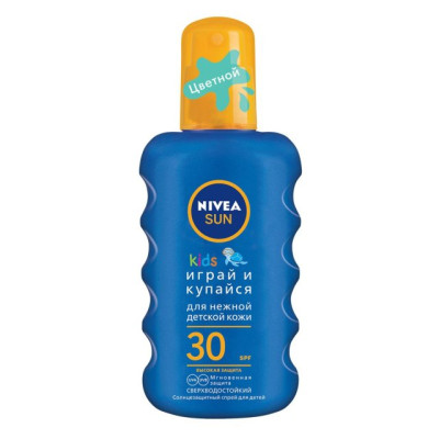 NIVEA SUN Kids Спрей солнцезащ для детей "Играй и купайся" SPF 30+ 200мл/уп12