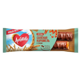 Печенье(батончик)  Любятово сахарное с солёной карамелью в глазури 50гр/уп48