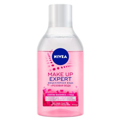 NIVEA VISAGE Мицеллярная вода+розовая вода "MAKE UP EXPERT" 400мл/уп12