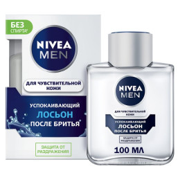 NIVEA FOR MEN Лосьон после бритья для чувствительной кожи "Успокаивающий" 100мл/уп24