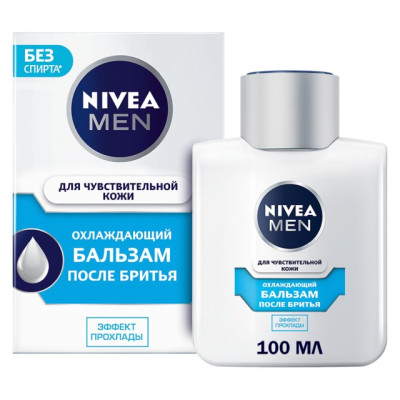 NIVEA FOR MEN Бальзам после бритья для чувствительной кожи Охлаждающий 100мл/уп24