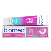 BIOMED HEALTHYWHITE Активное отбеливание и восстановление эмали. КЛУБНИКА зубная паста, 65 г/уп12