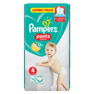 Подгузники-трусики Pampers Pants 4 9-15кг 52шт/уп2