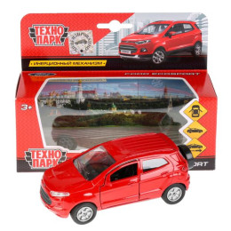 Машина металл FORD ecosport, 12 см, дв., багаж., инерц., красн., кор. Технопарк в кор.2*24шт