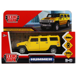 Машина металл "hummer h2" 12см, открыв. двери, инерц., желтый в кор. Технопарк в кор.2*36шт