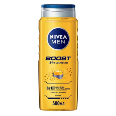 NIVEA BATH CARE Гель для душа BOOST 2в1 500мл(new)/уп12 NIVEA BATH CARE Гель для душа BOOST 2в1 500мл(new)/уп12