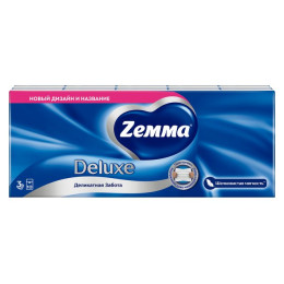 Платки носовые ZEMMA ДеЛюкс Деликатная забота 10шт /уп10