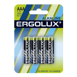 Батарейки Ergolux Alkaline LR03 AAA 4шт/уп10