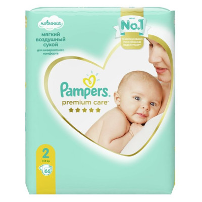 Подгузники Pampers Premium care 2 4-8кг 66шт/уп2