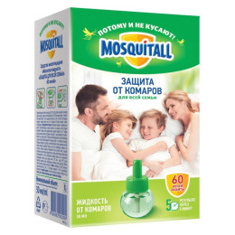 MOSQUITALL Жидкость 60ночей "Защита для всей семьи" от комаров 30мл/уп24