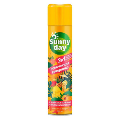 Sunny Day Освежитель воздуха Тропическая вечеринка 300 см3/уп12 Sunny Day Освежитель воздуха Тропическая вечеринка 300 см3/уп12
