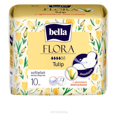 БЕЛЛА FLORA Прокладки Tulip (с ароматом тюльпана) 10 шт/уп36