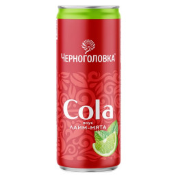 Напиток Черноголовка б/а сильногазир Кола со вкусом лайма и мяты 0,33л ж/б/уп12 (ЧЗ)