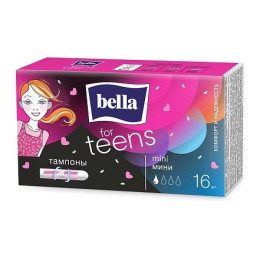 БЕЛЛА FOR TEENS Тампоны "комфорт и надежность" mini 16 шт/уп20 БЕЛЛА FOR TEENS Тампоны "комфорт и надежность" mini 16 шт/уп20