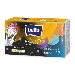 БЕЛЛА FOR TEENS Тампоны "комфорт и надежность" regular 16 шт/уп20 БЕЛЛА FOR TEENS Тампоны "комфорт и надежность" regular 16 шт/уп20
