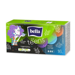 БЕЛЛА FOR TEENS Тампоны "комфорт и надежность" super 16 шт/уп20 БЕЛЛА FOR TEENS Тампоны "комфорт и надежность" super 16 шт/уп20