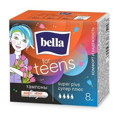 БЕЛЛА FOR TEENS Тампоны "комфорт и надежность" super plus 8 шт/уп40