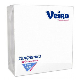 Бумажные салфетки Veiro 90шт 1сл 24*24 /уп30