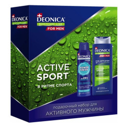 НАБОР DEONICA For Men Active Sport (спрей 150мл + гель д/душа)/уп5