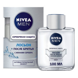 NIVEA FOR MEN Лосьон после бритья "Серебряная защита" с ионами серебра и антибак.эфф. 100мл/уп24