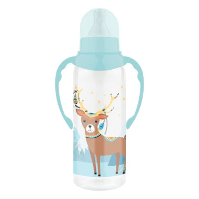 Бутылочка д/корм с силик. соск. мол, с тал. и руч., 0+ мес Just Lubby микс 250 мл/уп12 12018