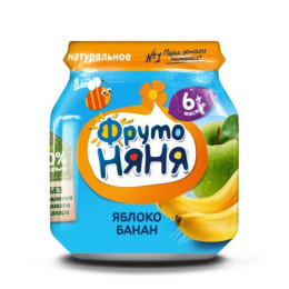 Пюре ФРУТО-НЯНЯ Яблоко-банан 100г /уп12