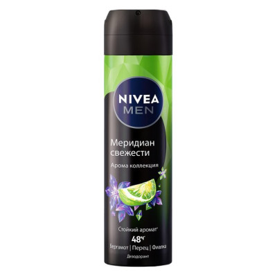 NIVEA DEO Дезодорант-спрей д/муж «Меридиан Свежести» 150мл/уп6