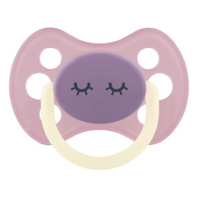 Пустышка круг. сосок, светящ. кольцо 6+  мес, лат. Just Lubby/уп24 32797