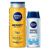 NIVEA SHRINK Заряд чистоы Мужск. гель д/душа Boost 3в1 500 мл+Шампунь 250мл в подарок/уп6