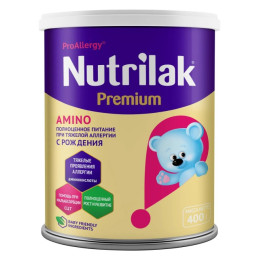 НУТРИЛАК - Premium PROALLERGY AMINO на основе аминокислот 400г ж/б /уп12