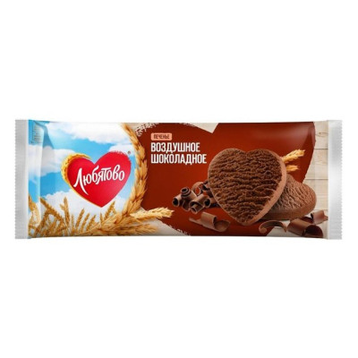 Печенье Любятово сдобное Воздушное шоколадное 200гр/уп15
