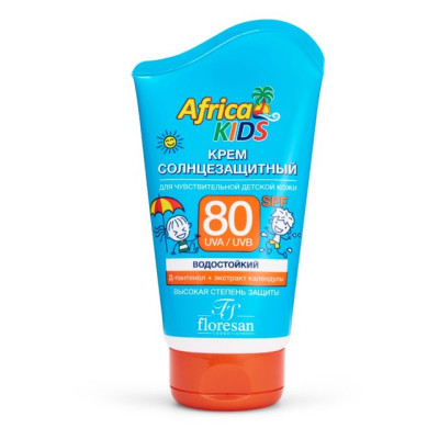 Ф404 Крем солнцезащитный для детей SPF 80 "Africa Kids"   Флоресан 100мл /уп10