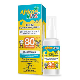 Ф404b Крем солнцезащитный для детей SPF 80 "Africa Kids"(спрей) Флоресан 50мл /уп12