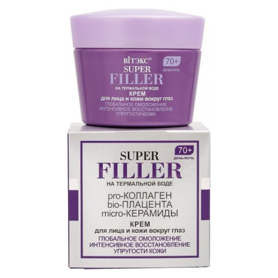 ВИТЭКС SUPER FILLER на терм.воде Крем для лица и кожи вокруг глаз 70+,день/ночь, 45мл/уп12