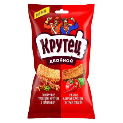 Сухарики/Гренки КРУТЕЦ Шашлык/томат спайси 100гр/уп18