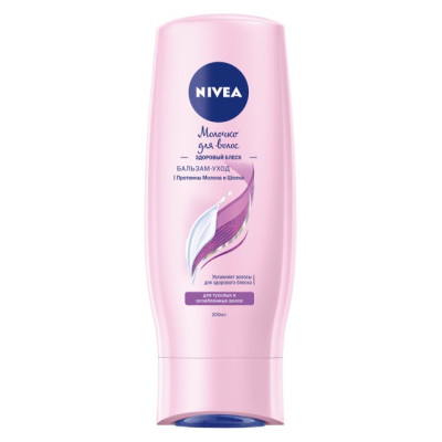 NIVEA HAIR CARE Бальзам-уход "Молочко для волос Здоровый блеск" 200 мл/уп12