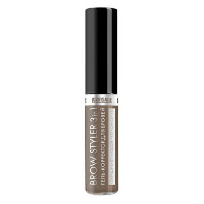 LUXVISAGE Гель-корректор для бровей с микрофиброй "Brow styler"3in1,тон 2 Капучино 6г/уп8
