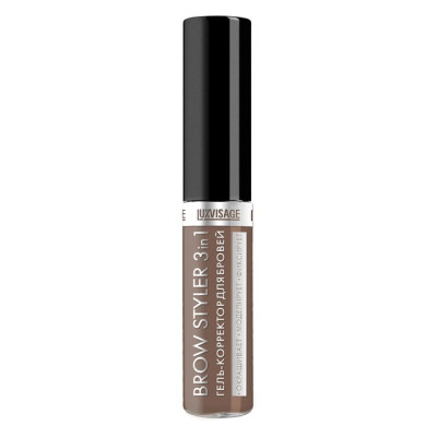 LUXVISAGE Гель-корректор для бровей с микрофиброй "Brow styler"3in1,тон 3 Мокаччино 6г/уп8
